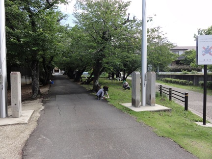 鹿島神社参道の横の草刈り